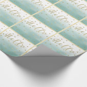 Golden Confetti Mint Watercolor Hallo Geschenkpapier (Ecke)