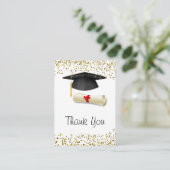 Golden Confetti, Mörtel, Diploma Abschluss Begleitkarte (Stehend Vorderseite)