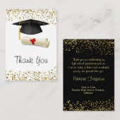 Golden Confetti, Mörtel, Diploma Abschluss Begleitkarte (Vorne/Hinten)