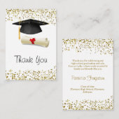 Golden Confetti, Mörtel, Diploma Abschluss Begleitkarte (Vorne/Hinten)