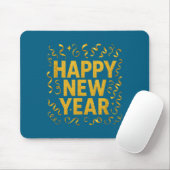 Golden Confetti - New Year's Eve Happy New Year Mousepad (Mit Mouse)
