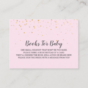 Golden Confetti Pink Baby Showbuchanfrage Begleitkarte
