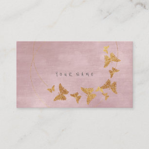 Golden Confetti Pulver Pink Butterfly Vip Visitenkarte
