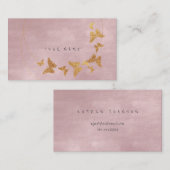 Golden Confetti Pulver Pink Butterfly Vip Visitenkarte (Vorne/Hinten)