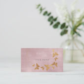 Golden Confetti Pulver Pink Butterfly Vip Visitenkarte (Stehend Vorderseite)