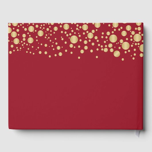 Golden Confetti Rose 40. Hochzeitstag Gästebuch (Rückseite)