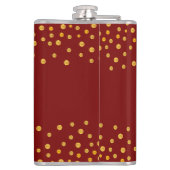 Golden Confetti Rot Personalisiert Flachmann (Rückseite)