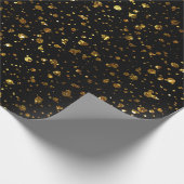 Golden Confetti Snow Black Glam Geschenkpapier (Ecke)