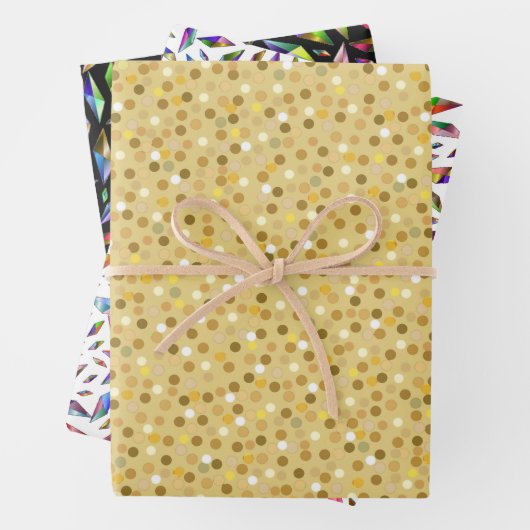 Golden Confetti und mehrfarbige Gemische Geschenkpapier Set (Beispiel)
