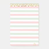 Golden Confetti und Pastelfarben Personalisiert Post-it Klebezettel (Vorderseite)