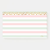 Golden Confetti und Pastelfarben Personalisiert Post-it Klebezettel (Vorderseite)