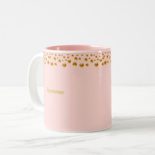 Golden Confetti und Personalisierter Text auf Kora Zweifarbige Tasse (Vorderseite Links)