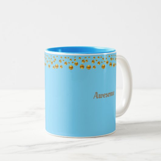 Golden Confetti und Personalisierter Text auf Türk Zweifarbige Tasse (VorderseiteRechts)