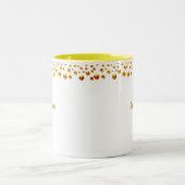 Golden Confetti und Personalisierter Text auf Weiß Zweifarbige Tasse (Mittel)