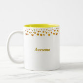 Golden Confetti und Personalisierter Text auf Weiß Zweifarbige Tasse (Links)