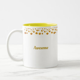 Golden Confetti und Personalisierter Text auf Weiß Zweifarbige Tasse
