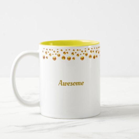 Golden Confetti und Personalisierter Text auf Weiß Zweifarbige Tasse (Links)