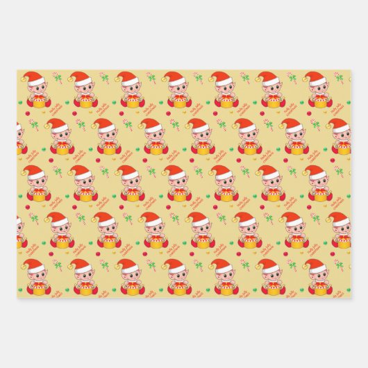 Golden Confetti, Weihnachtself, Nutcracker Geschenkpapier Set (Vorderseite 2)