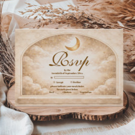 Golden Constellation Quinceañera RSVP Karte