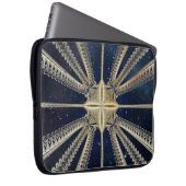 Golden Cosmic Chains Fraktal Laptop Sleeve (Vorne Rechts)