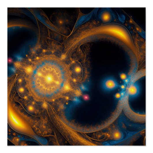 Golden Cosmic Spiral Poster (Vorderseite)