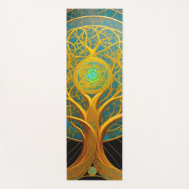 Golden Cosmic Tree of Life Yogamatte