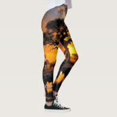 Golden Cosmic Watering Hole Sonnenuntergang Leggin Leggings (Rechts)