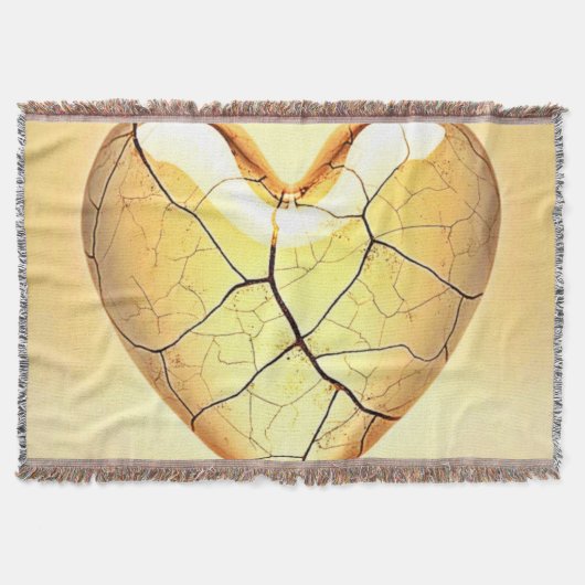 Golden Cracked Heart Art Decke (Vorderseite)