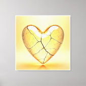 Golden Cracked Heart Art Leinwanddruck (Vorderseite)