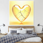 Golden Cracked Heart Art Leinwanddruck (Insitu (Schlafzimmer))