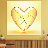 Golden Cracked Heart Art Leinwanddruck (Insitu (Wohnzimmer))