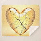 Golden Cracked Heart Art Sherpadecke (Vorderseite (Horizontal))