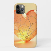 Golden Cracked Heart Glow Case-Mate iPhone Hülle (Rückseite)