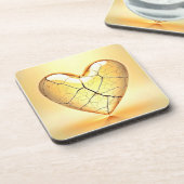 Golden Cracked Heart Kunst Getränkeuntersetzer (Linke Seite)