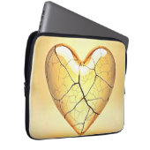 Golden Cracked Heart Kunst Laptopschutzhülle (Vorne Rechts)