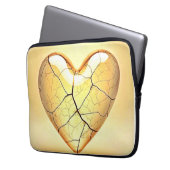 Golden Cracked Heart Kunst Laptopschutzhülle (Vorderseite Links)