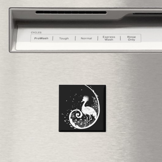 Golden Crane Silhouette Magnet (In Situ (Geschirrspüler))