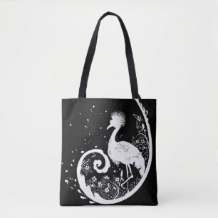 Golden Crane Silhouette Tasche