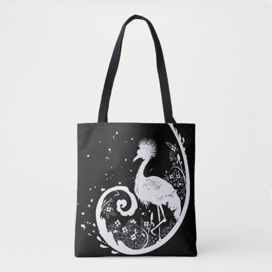 Golden Crane Silhouette Tasche (Vorderseite)