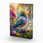 Golden Creaded Green Headed Finch Fantasy Bird Fotoblock (Rechts)