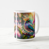 Golden Creaded Green Headed Finch Fantasy Bird Kaffeetasse (VorderseiteRechts)