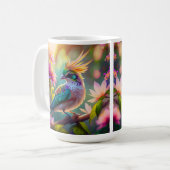 Golden Creaded Green Headed Finch Fantasy Bird Kaffeetasse (Vorderseite Links)