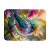 Golden Creaded Green Headed Finch Fantasy Bird Magnet (Horizontal)