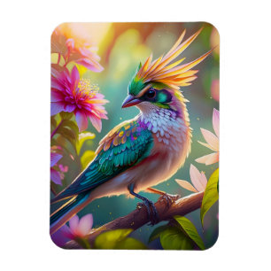 Golden Creaded Green Headed Finch Fantasy Bird Magnet