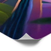 Golden Creaded Green Headed Finch Fantasy Bird Poster (Ecke)