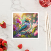 Golden Creaded Green Headed Finch Fantasy Bird Serviette (Beispiel)