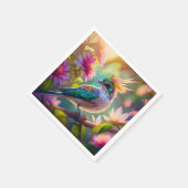 Golden Creaded Green Headed Finch Fantasy Bird Serviette (Ecke)