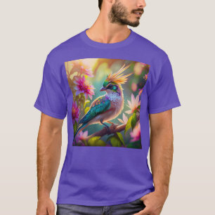 Golden Creaded Green Headed Finch Fantasy Bird T-Shirt