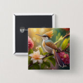 Golden Create Honeyeater Fantasy Bird Button (Vorne & Hinten)