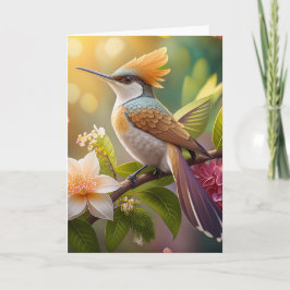 Golden Create Honeyeater Fantasy Bird Karte